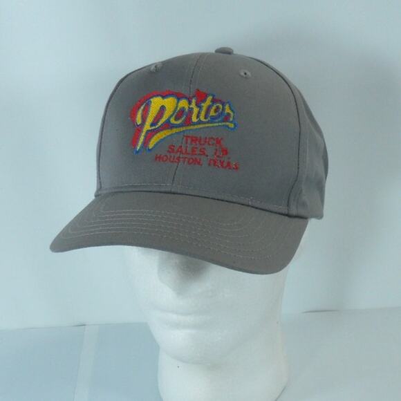Porter Truck Sales Houston TX Embroidered Logo Snapback Cap Hat Gray - Picture 2 of 8